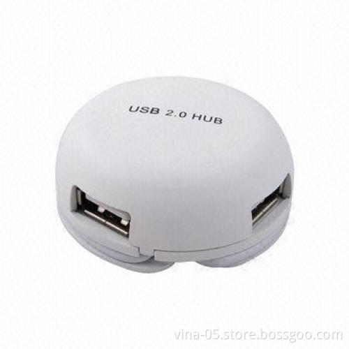 High Speed Mini 4 Port USB, 2.0 Hub for Laptop